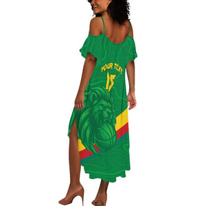 Custom Cameroon Basketball Summer Maxi Dress Go Indomitable Lions - African Pride
