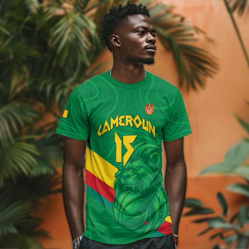 Custom Cameroon Basketball T shirt Go Indomitable Lions - African Pride