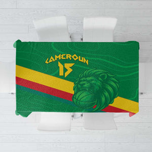 Custom Cameroon Basketball Tablecloth Go Indomitable Lions - African Pride