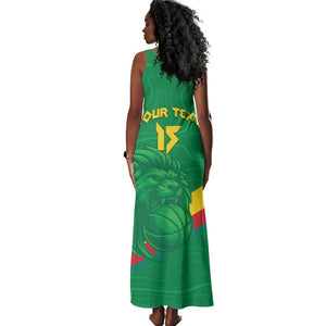 Custom Cameroon Basketball Tank Maxi Dress Go Indomitable Lions - African Pride