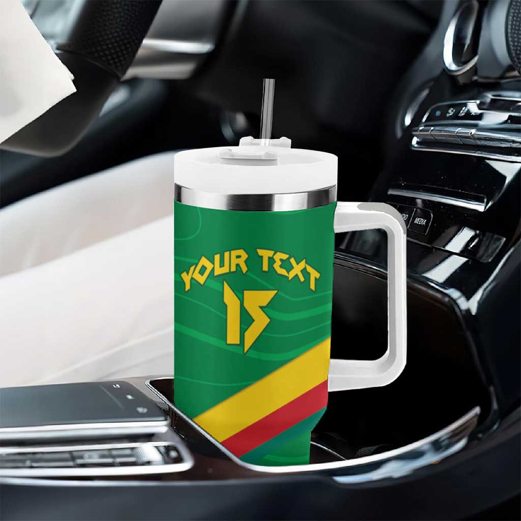 Custom Cameroon Basketball Tumbler With Handle Go Indomitable Lions - African Pride