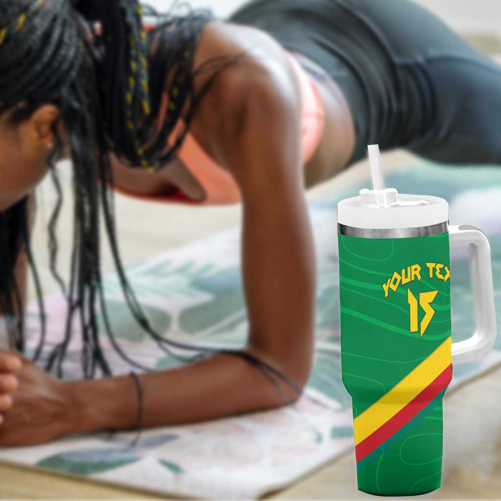 Custom Cameroon Basketball Tumbler With Handle Go Indomitable Lions - African Pride