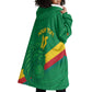 Custom Cameroon Basketball Wearable Blanket Hoodie Go Indomitable Lions - African Pride