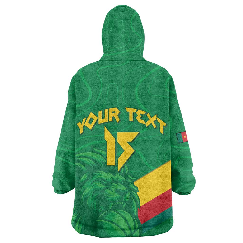 Custom Cameroon Basketball Wearable Blanket Hoodie Go Indomitable Lions - African Pride