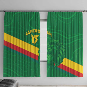 Custom Cameroon Basketball Window Curtain Go Indomitable Lions - African Pride