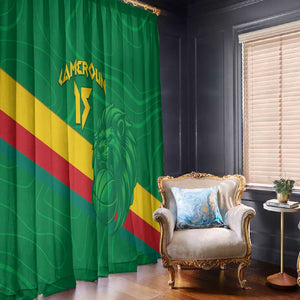 Custom Cameroon Basketball Window Curtain Go Indomitable Lions - African Pride