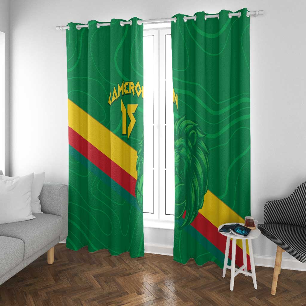 Custom Cameroon Basketball Window Curtain Go Indomitable Lions - African Pride