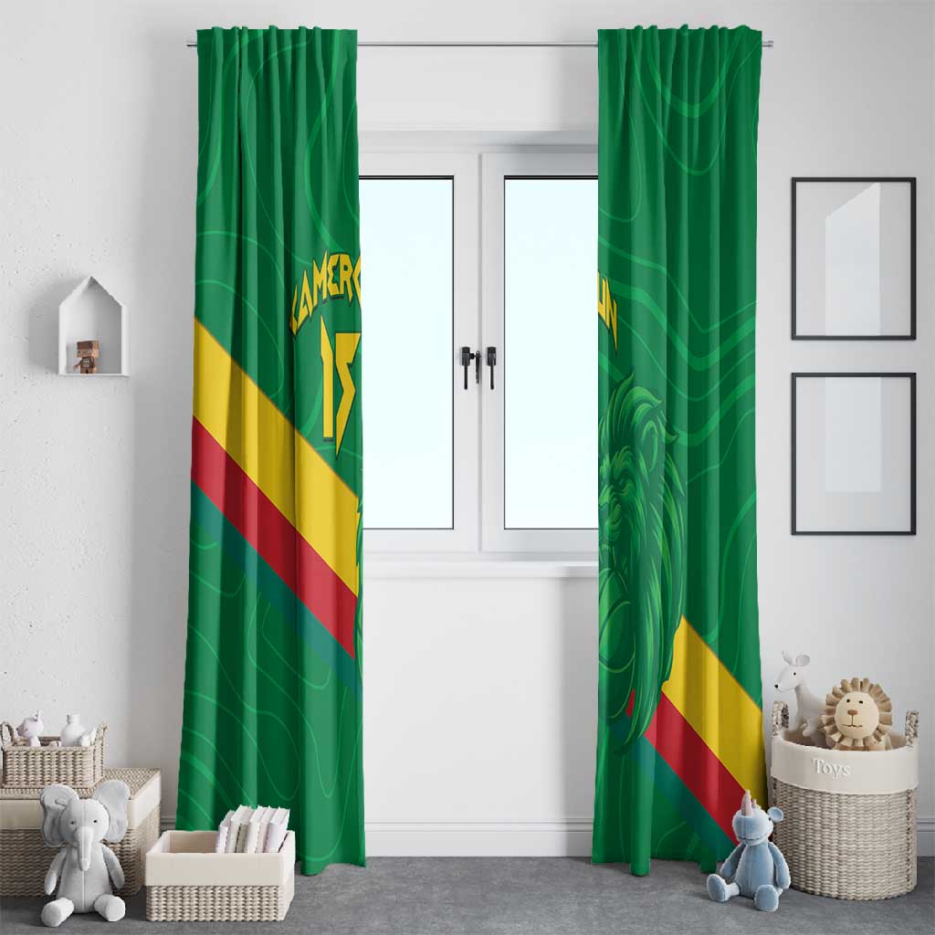 Custom Cameroon Basketball Window Curtain Go Indomitable Lions - African Pride