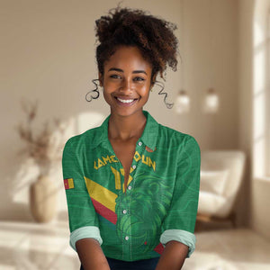 Custom Cameroon Basketball Women Casual Shirt Go Indomitable Lions - African Pride