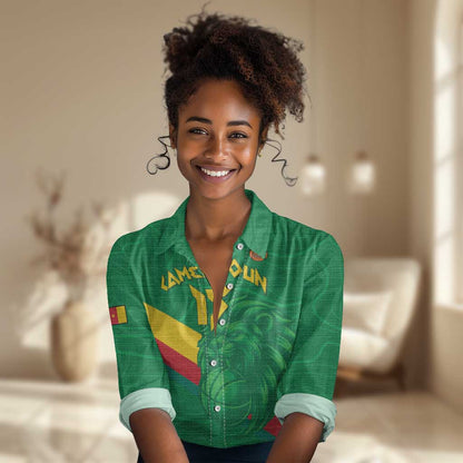 Custom Cameroon Basketball Women Casual Shirt Go Indomitable Lions - African Pride
