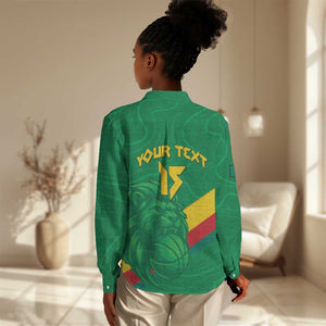 Custom Cameroon Basketball Women Casual Shirt Go Indomitable Lions - African Pride