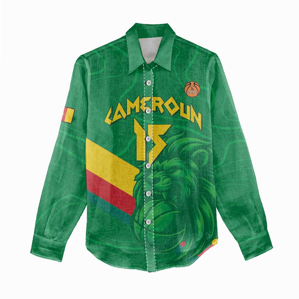 Custom Cameroon Basketball Women Casual Shirt Go Indomitable Lions - African Pride