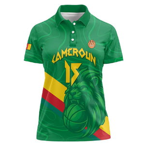 Custom Cameroon Basketball Women Polo Shirt Go Indomitable Lions - African Pride