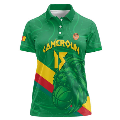 Custom Cameroon Basketball Women Polo Shirt Go Indomitable Lions - African Pride