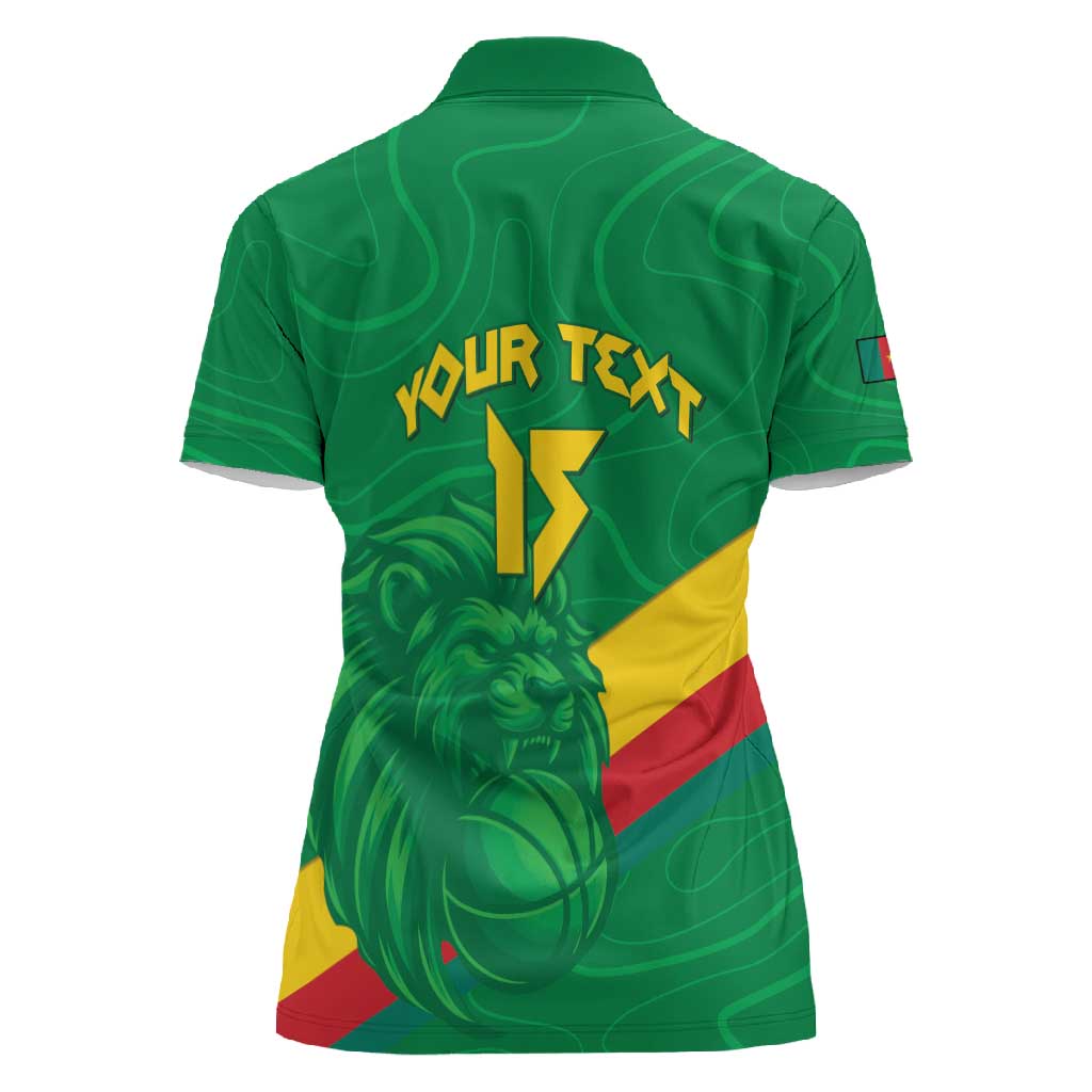 Custom Cameroon Basketball Women Polo Shirt Go Indomitable Lions - African Pride