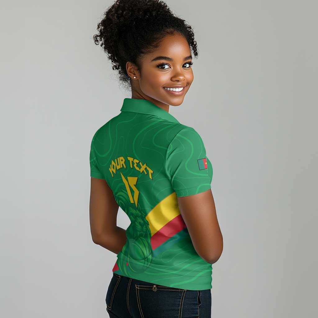 Custom Cameroon Basketball Women Polo Shirt Go Indomitable Lions - African Pride