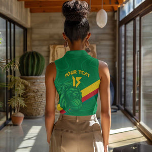 Custom Cameroon Basketball Women Sleeveless Polo Shirt Go Indomitable Lions - African Pride