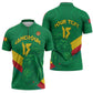 Custom Cameroon Basketball Zipper Polo Shirt Go Champions Indomitable Lions