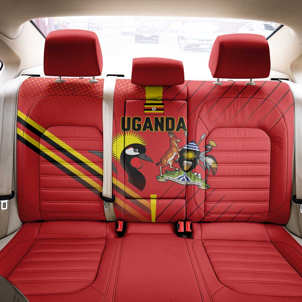 Uganda Basketball Back Car Seat Cover Go Champions Silverbacks - African Pride