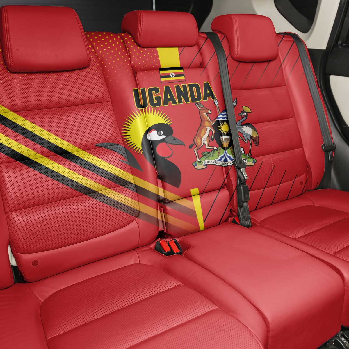 Uganda Basketball Back Car Seat Cover Go Champions Silverbacks - African Pride