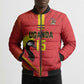 Custom Uganda Basketball Bomber Puffer Jacket Go Silverbacks