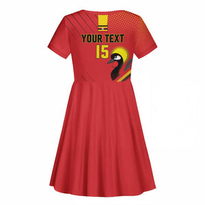 Custom Uganda Basketball Kid Short Sleeve Dress Go Champions Silverbacks - African Pride
