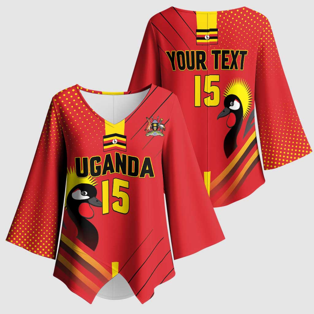 Custom Uganda Basketball Kimono Sleeve Blouse Go Silverbacks