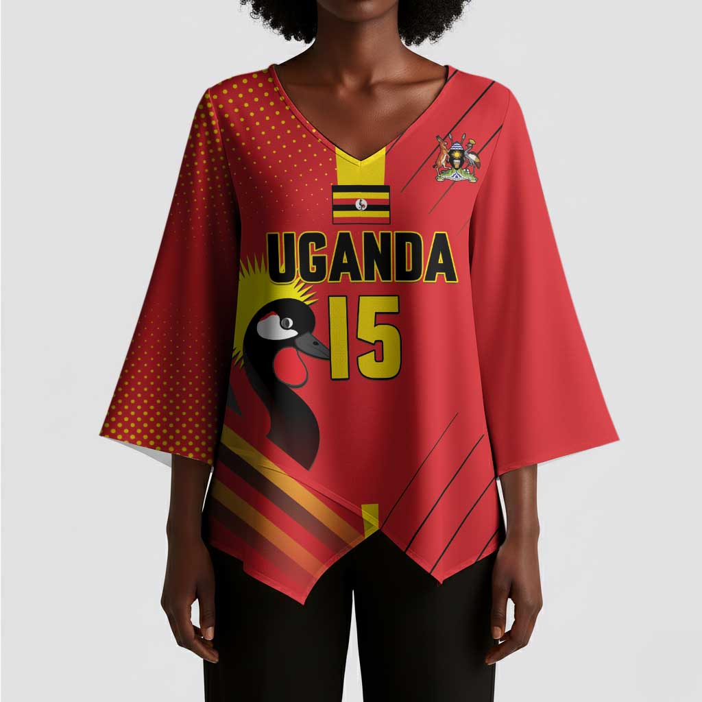 Custom Uganda Basketball Kimono Sleeve Blouse Go Silverbacks
