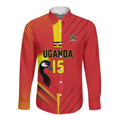 Custom Uganda Basketball Long Sleeve Button Shirt Go Champions Silverbacks - African Pride