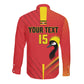 Custom Uganda Basketball Long Sleeve Button Shirt Go Champions Silverbacks - African Pride