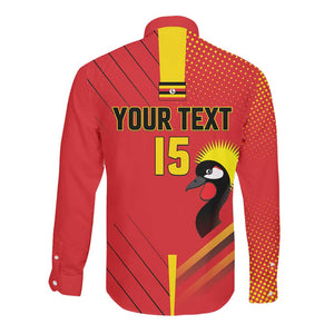 Custom Uganda Basketball Long Sleeve Button Shirt Go Champions Silverbacks - African Pride