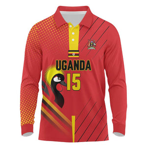 Custom Uganda Basketball Long Sleeve Polo Shirt Go Champions Silverbacks - African Pride
