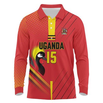 Custom Uganda Basketball Long Sleeve Polo Shirt Go Champions Silverbacks - African Pride
