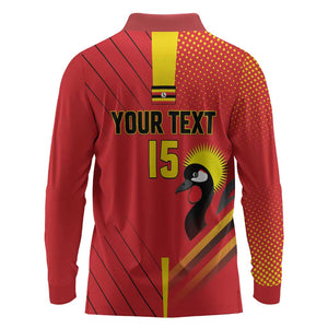 Custom Uganda Basketball Long Sleeve Polo Shirt Go Champions Silverbacks - African Pride