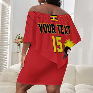 Custom Uganda Basketball Off Shoulder Short Dress Go Champions Silverbacks - African Pride