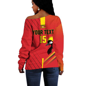 Custom Uganda Basketball Off Shoulder Sweater Go Champions Silverbacks - African Pride