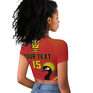 Custom Uganda Basketball Raglan Cropped T shirt Go Champions Silverbacks - African Pride