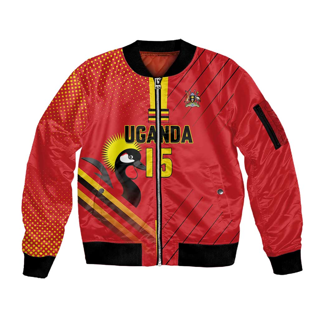 Custom Uganda Basketball Sleeve Zip Bomber Jacket Go Champions Silverbacks - African Pride