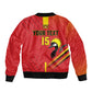Custom Uganda Basketball Sleeve Zip Bomber Jacket Go Champions Silverbacks - African Pride