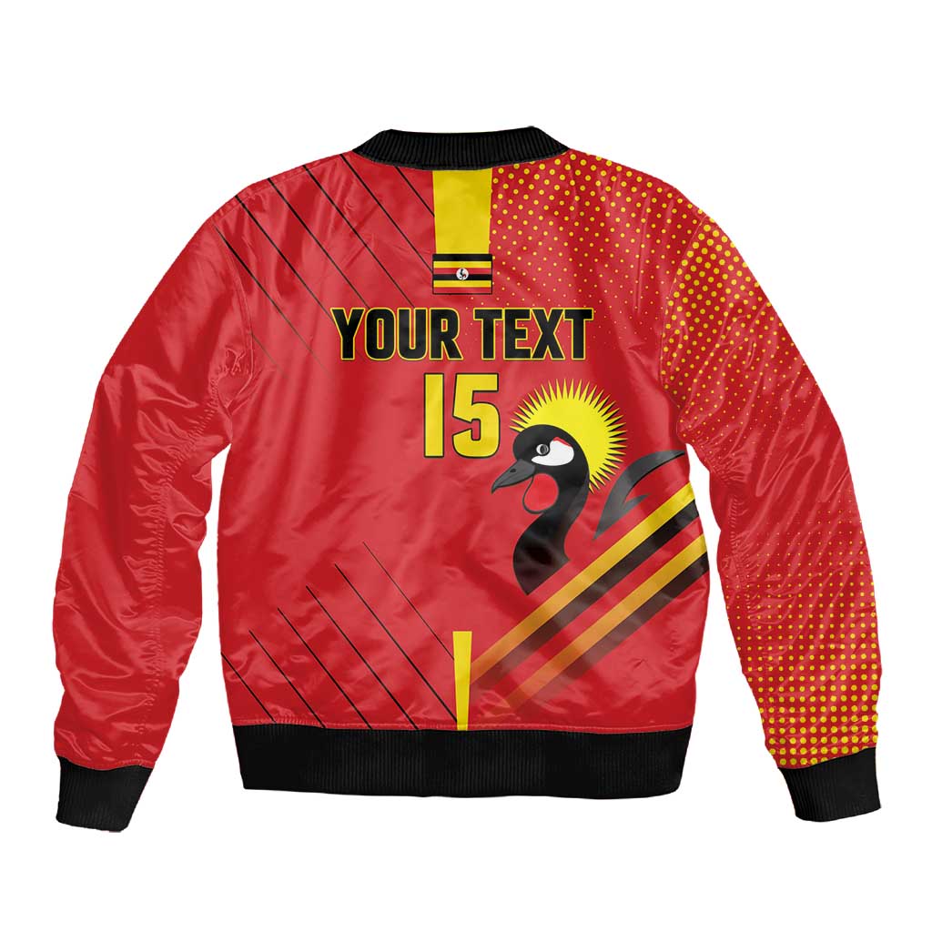 Custom Uganda Basketball Sleeve Zip Bomber Jacket Go Champions Silverbacks - African Pride