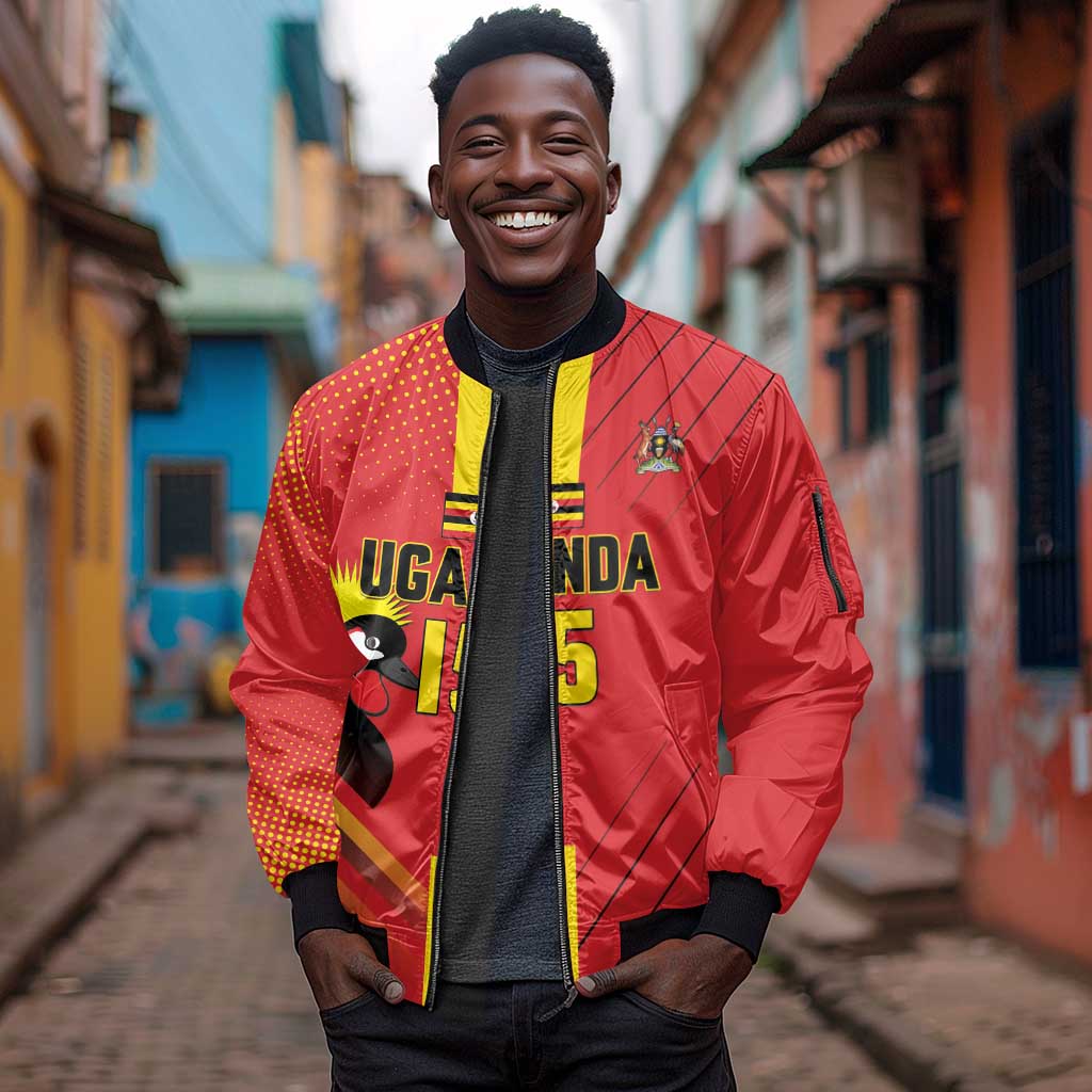Custom Uganda Basketball Sleeve Zip Bomber Jacket Go Champions Silverbacks - African Pride
