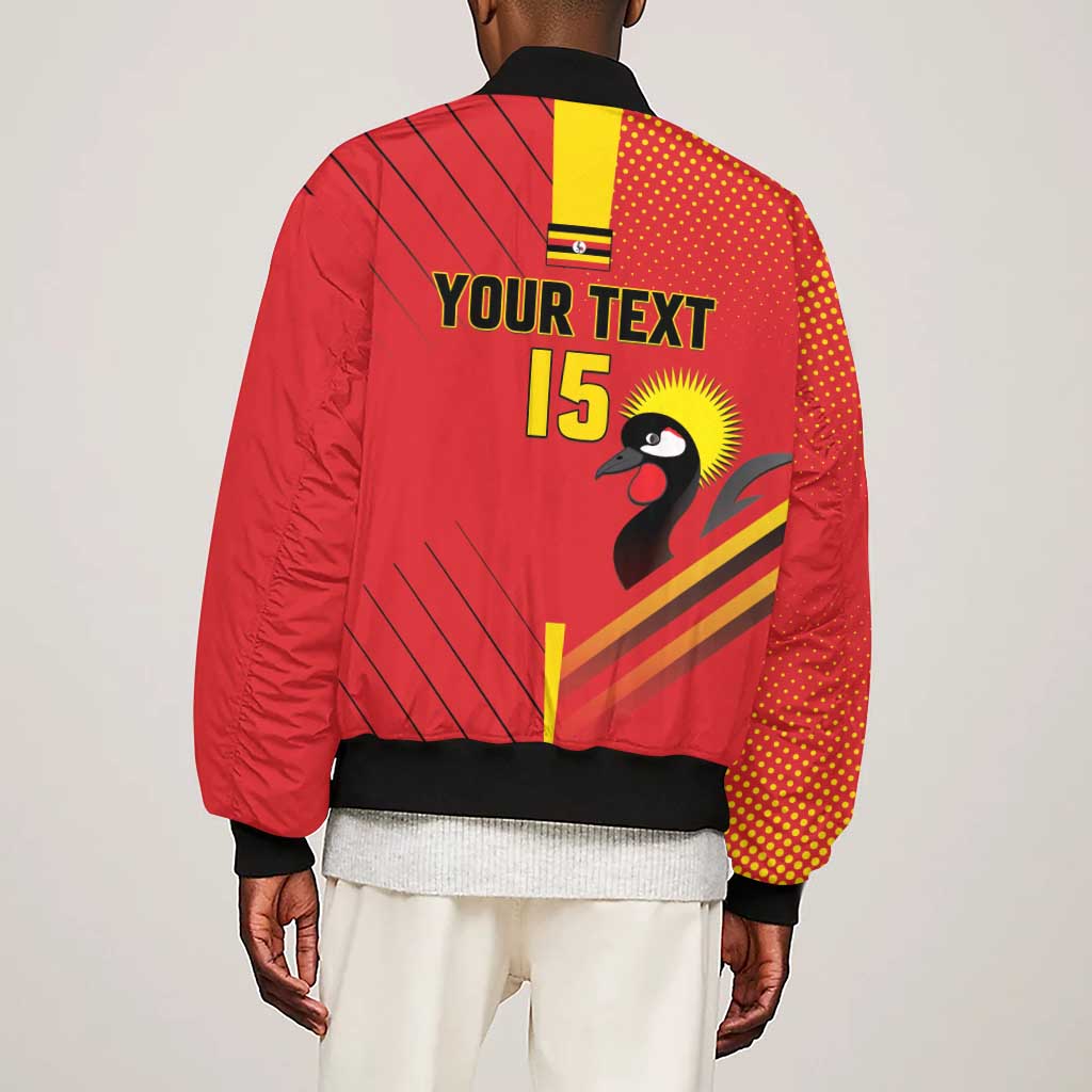 Custom Uganda Basketball Sleeve Zip Bomber Jacket Go Champions Silverbacks - African Pride