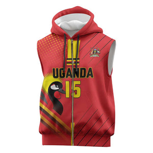 Custom Uganda Basketball Sleeveless Zip Hoodie Go Champions Silverbacks - African Pride