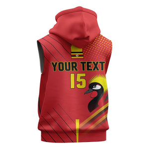 Custom Uganda Basketball Sleeveless Zip Hoodie Go Champions Silverbacks - African Pride