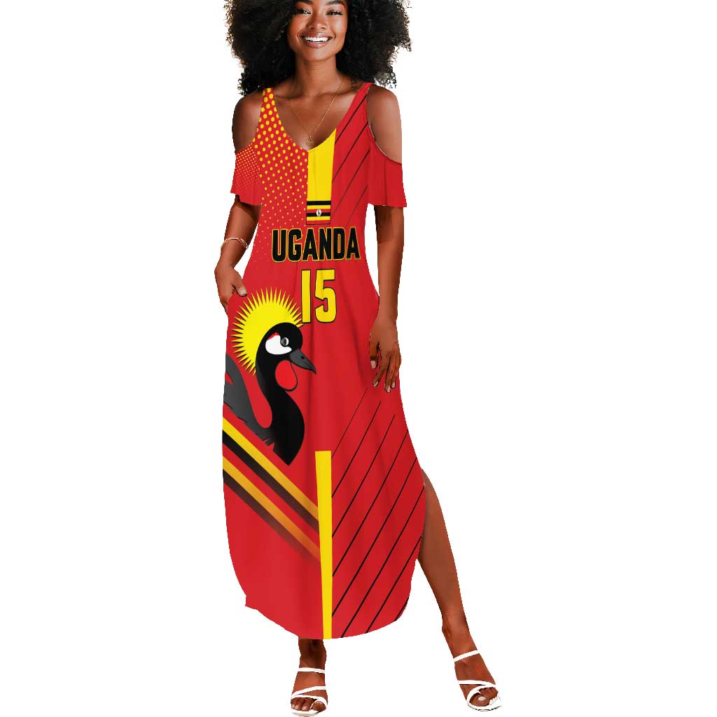 Custom Uganda Basketball Summer Maxi Dress Go Champions Silverbacks - African Pride
