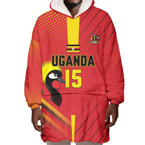 Custom Uganda Basketball Wearable Blanket Hoodie Go Champions Silverbacks - African Pride
