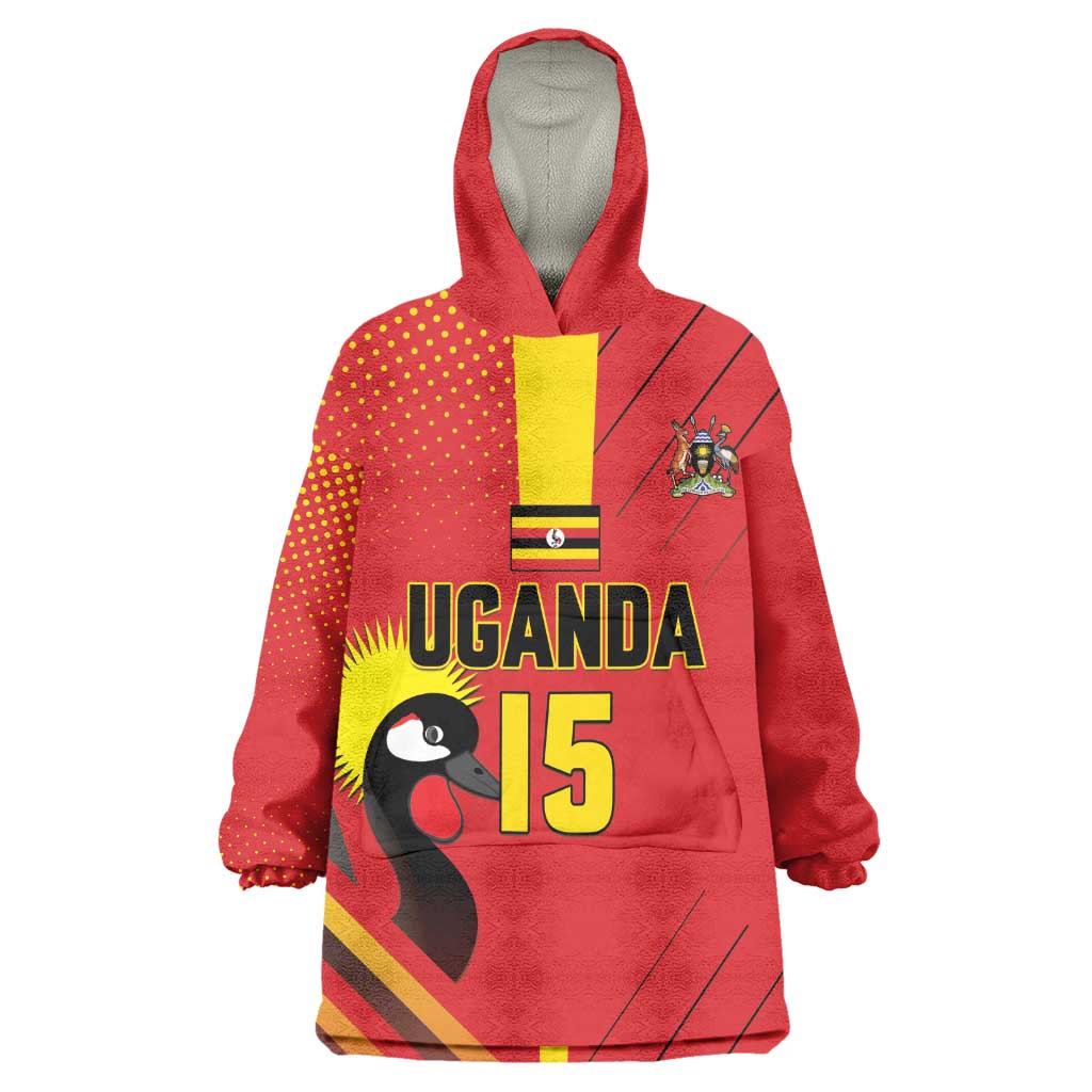 Custom Uganda Basketball Wearable Blanket Hoodie Go Champions Silverbacks - African Pride