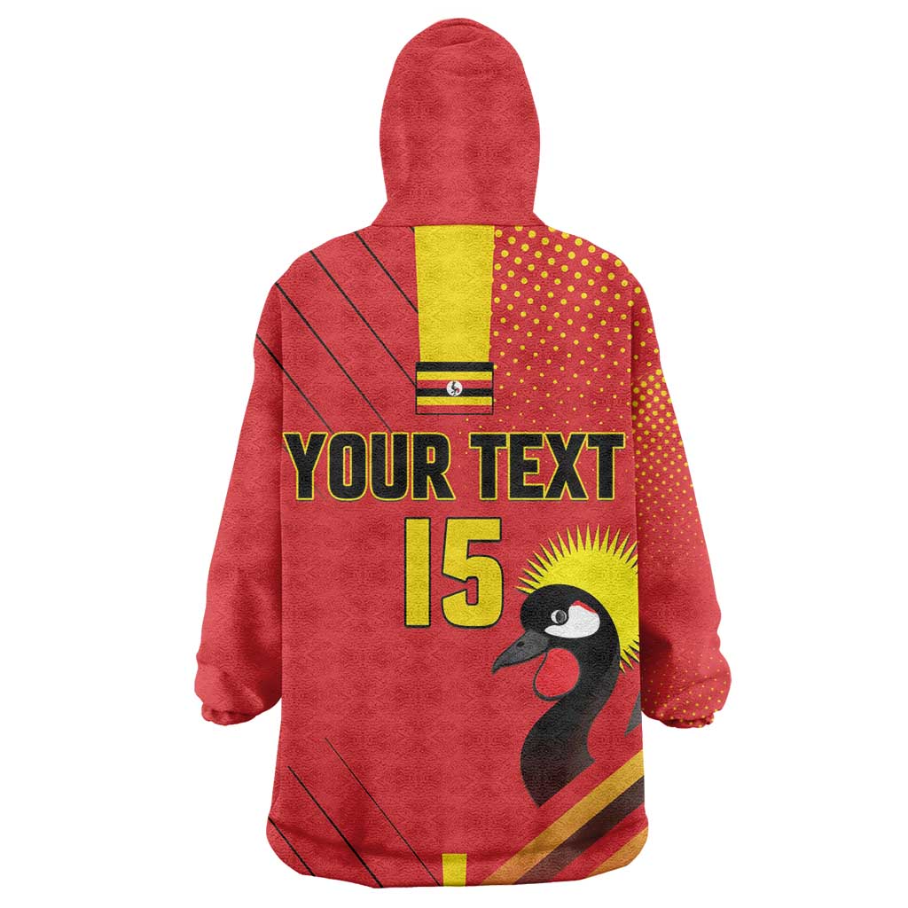 Custom Uganda Basketball Wearable Blanket Hoodie Go Champions Silverbacks - African Pride