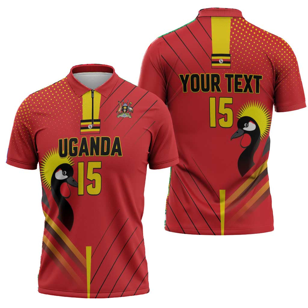 Custom Uganda Basketball Zipper Polo Shirt Go Silverbacks