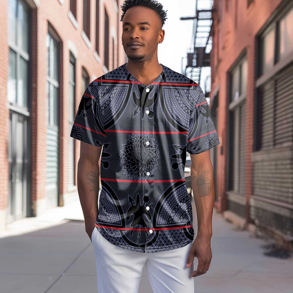 Basotho Blanket Baseball Jersey Lesotho Seanamarena Heritage - Serenity - African Pride